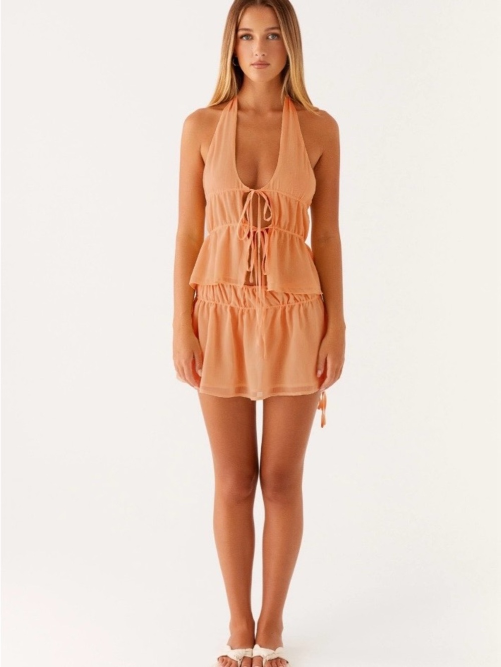Peppermayo Dione mini skirt and halter top set